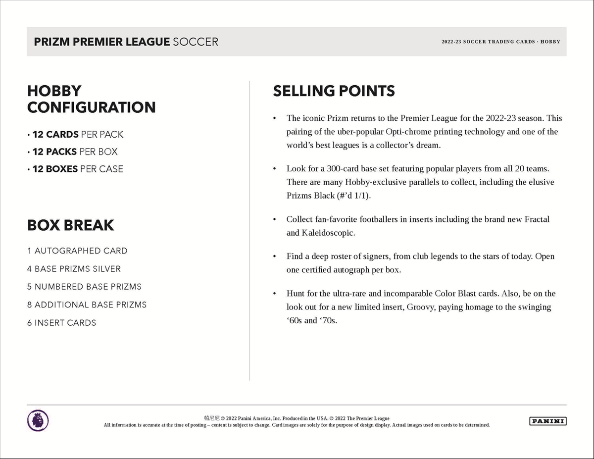 2022-23 Panini Prizm Premier League Soccer Hobby Box