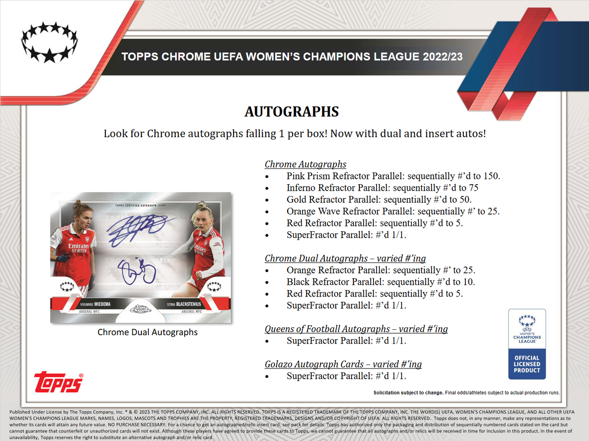 2022-23 Topps UEFA Women's Champions League Chrome Soccer Hobby Box