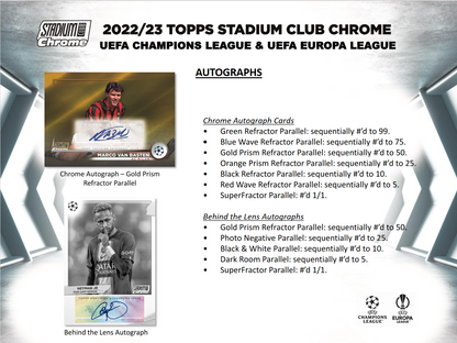 2022-23 Topps UEFA Club Competitions Stadium Club Chrome Soccer Hobby Box