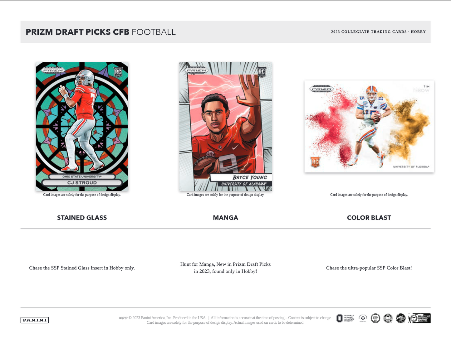 2023 Panini Prizm Collegiate Draft Picks Football Hobby Box