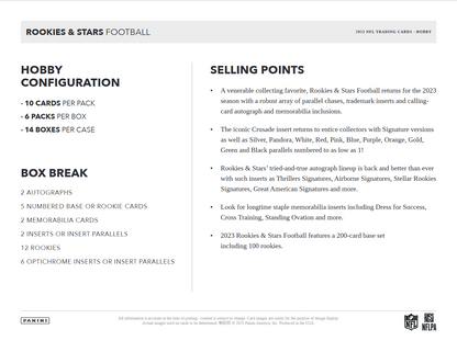 2023 Panini Rookies & Stars Football Hobby 14 Box Case